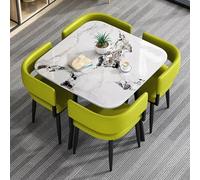 Table de salle à manger et de conférence compacte pour 4 personnes, bureau polyvalent et bureau de réception avec base en métal robuste