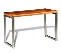 Table De Salle À Manger Et Pieds En Acier Bois Brun
