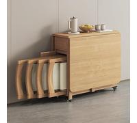 Table de salle à manger extensible avec 4 chaises pliantes, design peu encombrant pour les petits espaces, parfait pour les divertissements et une utilisation quotidienne.