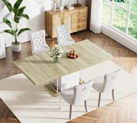 Table de salle à manger extensible de 10,2 à 160 à 200,7 cm, table de cuisine extensible avec chaises en velours, base robuste pour réunions de famille, décoration d'intérieur moderne