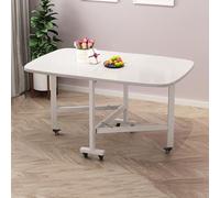 Table de salle à manger extensible en bois avec 6 roulettes universelles, design peu encombrant, mobile et multifonction, idéale pour salle à manger et événements