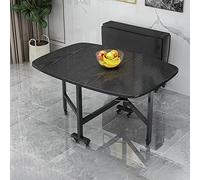 Table de salle à manger extensible en bois avec roulettes universelles, gain de place, design feuilles tombantes pour restaurants, salons, patios et terrasses avec chaises assorties