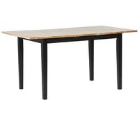 Table de salle à manger extensible en bois clair et noir 120/150 x 80 cm HOUSTON