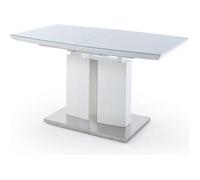 Table de salle à manger extensible en bois coloris blanc brillant - L.140-180 x H.76 x P.80 cm