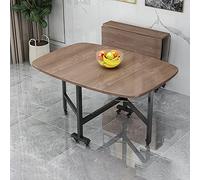 Table de salle à manger extensible en bois sur roulettes - Ensemble de salle à manger multifonctionnel avec motif feuilles tombantes et chaises pour salle à manger, terrasse ou restaurant