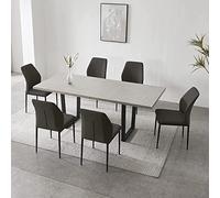 Table de salle à manger extensible moderne pour 68 personnes, haute durabilité, structure en métal, design économiseur d'espace, table de cuisine 130 cm de long