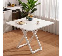 Table de salle à manger extensible portable, design rustique moderne, options rondes/carrées peu encombrantes, table blanche de 80 cm pour salle à manger et activités de loisirs en plein air