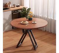 Table de salle à manger extensible portable style rustique moderne design rond/carré gain de place 80 cm Marron foncé Idéal pour les loisirs en extérieur et intérieur Meuble multifonction