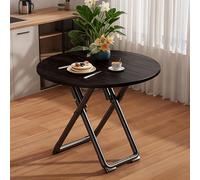 Table de salle à manger extensible portable, style rustique moderne, options rondes/carrées, 60 cm, noir