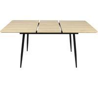 Table de salle à manger extensible - Table avec rallonge pliante pour une extension rapide de 120cm à 160cm - Table à manger pour 4 à 6 personnes pieds en métal - 120-160x80x75 cm - Chêne clair