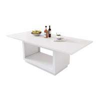 Table de salle à manger extensible, table de salle à manger carrée, table basse, longueur 140/180 x largeur 70 x hauteur 76,5 cm, table de salle à manger simple moderne, blanche