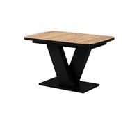 Vicco Table de Salle à Manger Fenaro, Chêne doré/Noir, 120-160 x 80 cm