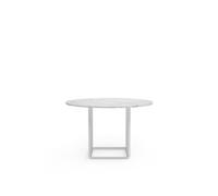 Table de Salle à Manger Florence de , Ø120 Cm, en Marbre Blanc de Carrare avec Cadre Blanc .