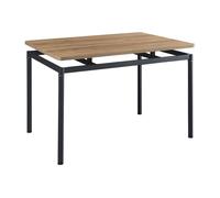 Table de salle à manger Hemnes MDF acier 120 x 70 x 75 cm effet chêne noir