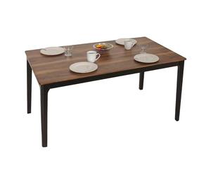 Table de Salle à Manger HWC-M55, Table de Salle à Manger, Bois Massif HDF stratifié mélaminé 135x80cm, Aspect Bois de sheesham, Pieds foncés