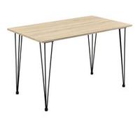 Table de Salle à Manger Kiel pour 4 Personnes Pieds Epingle à Cheveux 120 x 70 x 75 cm Effet Chêne Noir [en.casa]