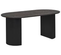 Table de Salle à Manger Minimaliste 180 x 90 cm avec Plateau Ovale Pieds Cannelé
