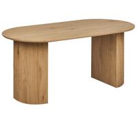 Table de Salle à Manger Minimaliste 180 x 90 cm avec Plateau Ovale Pieds Cannelé