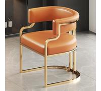 Table de salle à manger moderne avec pieds en métal doré et chaises rembourrées en cuir synthétique, parfait pour salle à manger, cuisine, coiffeuse, salon