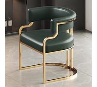 Table de salle à manger moderne avec pieds en métal doré et chaises rembourrées en cuir synthétique, parfait pour salle à manger, cuisine, coiffeuse, salon