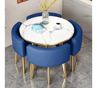 Table de salle à manger moderne bleue avec dossier et assise idéale pour les négociations professionnelles et les salles de conférence dans la salle à manger