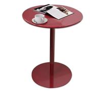 Table de salle à manger moderne de cuisine avec pieds en métal, petite table d'appoint ronde, table haute pour cocktail, bar, salon, balcon - Table rouge (40 x 40 x 50 cm)