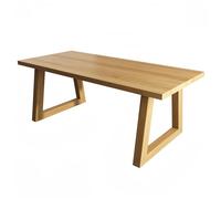 Table de salle à manger moderne du milieu du siècle en bois massif - Table rectangulaire de cuisine et de salle à manger avec 2 pieds robustes, idéale pour la maison, le bureau et la conférence (200 x