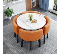 Table de salle à manger moderne et chaises pour 4 tables de cuisine peu encombrantes avec chaises en tissu 80 x 80 x 75 cm A18