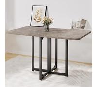 Table de salle à manger moderne et extensible, table de cuisine pliante multifonctionnelle avec pieds réglables, cadre robuste en acier au carbone, solution d'économie d'espace
