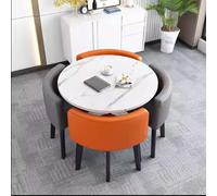 Table de salle à manger moderne pour 4 chaises rondes et carrées compactes de 89,9 cm de diamètre Idéal pour les petites cuisines Design élégant et fonctionnel