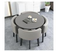 Table de Salle à Manger Moderne, Table Chaise Encastrable, 4 Chaises Encastrables, Table de Club de Salle de réception de Bureau, Résistant à l'usure et Durable(J)