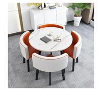 Table de Salle à Manger Moderne, Table Chaise Encastrable, 4 Chaises Encastrables, Table de Club de Salle de réception de Bureau, Résistant à l'usure et Durable(E1)