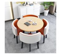 Table de Salle à Manger Moderne, Table Chaise Encastrable, 4 Chaises Encastrables, Table de Club de Salle de réception de Bureau, Résistant à l'usure et Durable(A1)