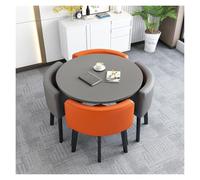 Table de Salle à Manger Moderne, Table Chaise Encastrable, 4 Chaises Encastrables, Table de Club de Salle de réception de Bureau, Résistant à l'usure et Durable(C)