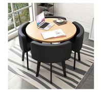 Table de Salle à Manger Moderne, Table Chaise Encastrable, 4 Chaises Encastrables, Table de Club de Salle de réception de Bureau, Résistant à l'usure et Durable(I1)