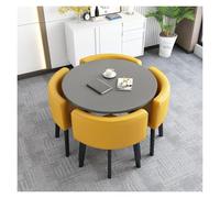 Table de Salle à Manger Moderne, Table Chaise Encastrable, 4 Chaises Encastrables, Table de Club de Salle de réception de Bureau, Résistant à l'usure et Durable(B1)