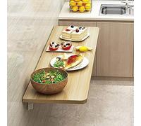 Table de salle à manger murale compacte et pliable pour cuisine, bureau, salle de bain, bureau et balcon Finition noyer 40 x 30 cm