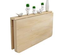 Table de salle à manger murale en bois - Établi pliable et robuste pour ordinateur portable - Table à tréteaux peu encombrante pour bureau, buanderie, garage (109,2 x 50,8 cm)