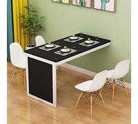 Table de salle à manger murale en bois massif pliable idéale pour le salon ou la cuisine Noir 80 x 50 x 75 cm