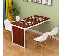 Table de salle à manger murale en bois massif pour salon ou cuisine - Pliable et peu encombrante - Rouge - 80 x 50 x 75 cm