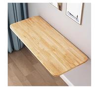 Table de salle à manger murale en teck - Peu encombrante - Bureau pliable pour bureau compact et ordinateur portable - 80 x 30 cm - Design flottant - Meuble multifonction