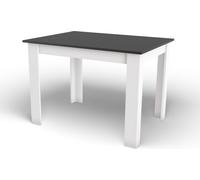 Table de salle à manger noire avec pieds blancs MADO 120x80