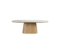 Table de salle à manger ovale 180 cm en chêne et pierre frittée Almira
