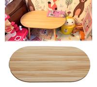 Table de salle à manger ovale de rechange en bois - Polyvalente 90 x 80 cm - Dalle en bois pour jeux manuels et bureau d'ordinateur - Parfait pour les loisirs créatifs