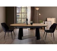 Table de salle à manger Ovale Extensible Bois Marron JVmoebel