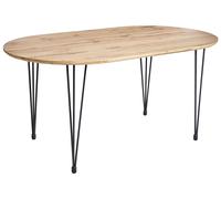 Table de Salle à Manger Ovale Moderne Industriel Pieds en Métal Plateau MDF Marr