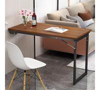 Table de salle à manger pliable à fixation murale - Bureau flottant peu encombrant pour cuisine, salle à manger ou buanderie - 100 x 50 cm - Établi à feuilles tombantes marron