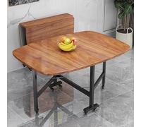 Table de salle à manger pliable avec 6 roues extensible en bois avec support en acier au carbone robuste pouvant supporter jusqu'à 400 kg, parfaite pour la cuisine et la salle à manger