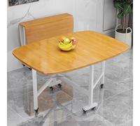 Table de salle à manger pliable avec 6 roues - Table de cuisine extensible en bois robuste avec support en acier au carbone - Peut facilement supporter 400 kg - Design polyvalent et peu encombrant