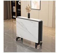 Table de salle à manger pliable avec 6 roulettes - Table console mobile extensible pour petits espaces - Table de cuisine et de salle à manger polyvalente pour chambre à coucher et salon